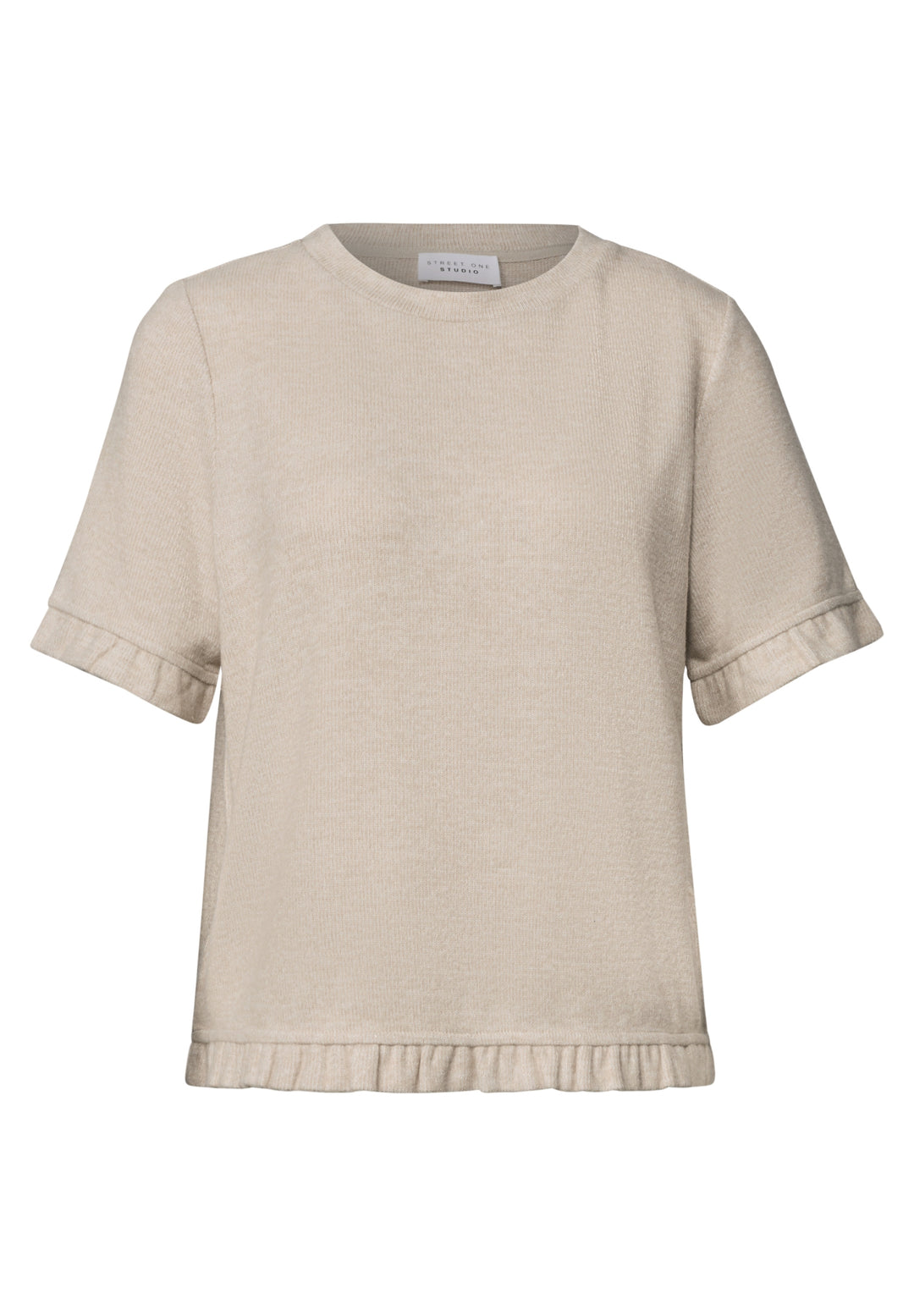LTD QR_Studio_Soft basic shirt, creamed sand mel. 17882 Bild 1