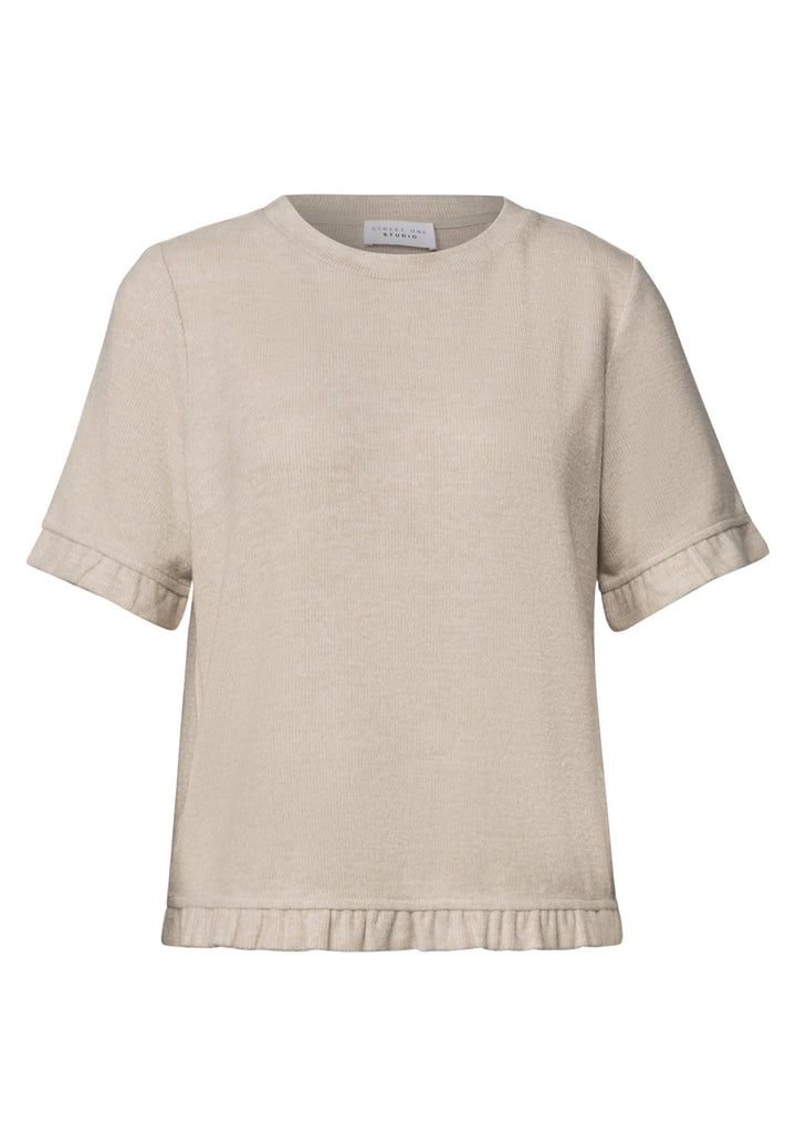 LTD QR_Studio_Soft basic shirt, creamed sand mel. 17882 Bild 1