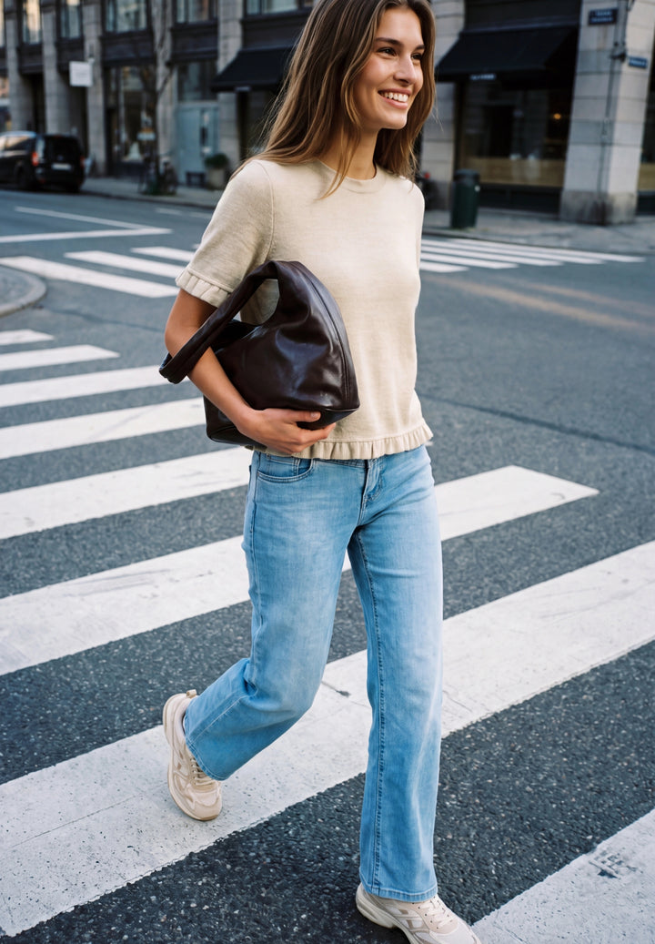 LTD QR_Studio_Soft basic shirt, creamed sand mel. 17882 Bild 3