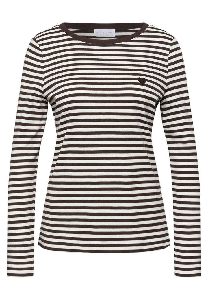 LTD QR_Studio_striped shirt w., plummy brown 26528 Bild 1