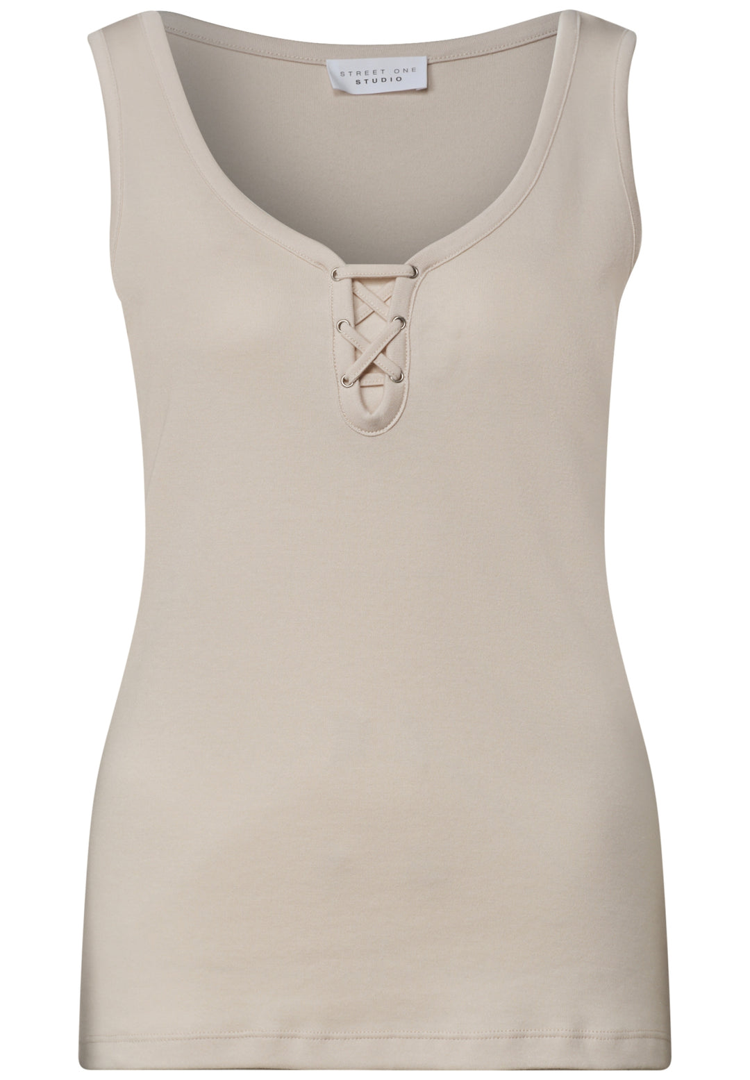 LTD QR Studio_Top w.lacing det, vanilla sand 17821 Bild 1