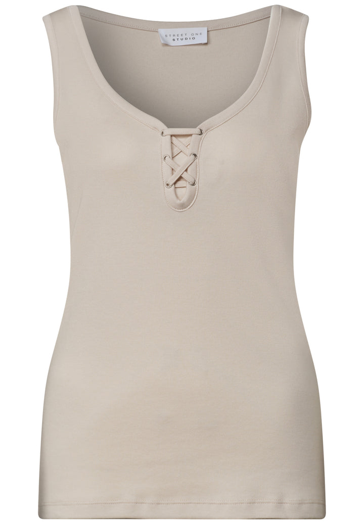 LTD QR Studio_Top w.lacing det, vanilla sand 17821 Bild 1