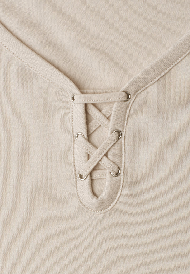 LTD QR Studio_Top w.lacing det, vanilla sand 17821 Bild 2