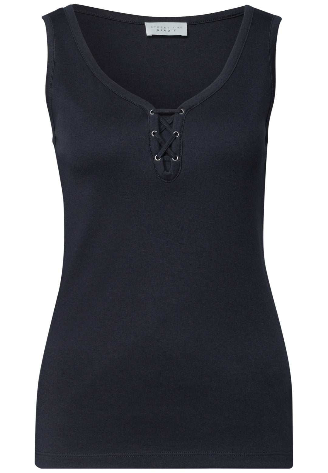 LTD QR Studio_Top w.lacing det, maritime blue 17823 Bild 1