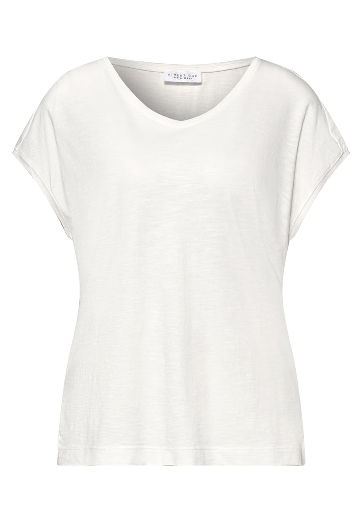 LTD QR_Studio_v-neck jersey sl, off white 10108 Bild 1