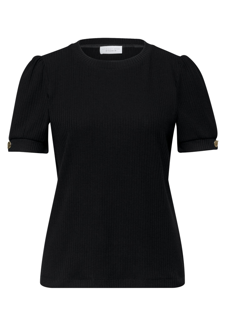 LTD_Studio_rib shirt w.deco bu, Black 10001 Bild 1