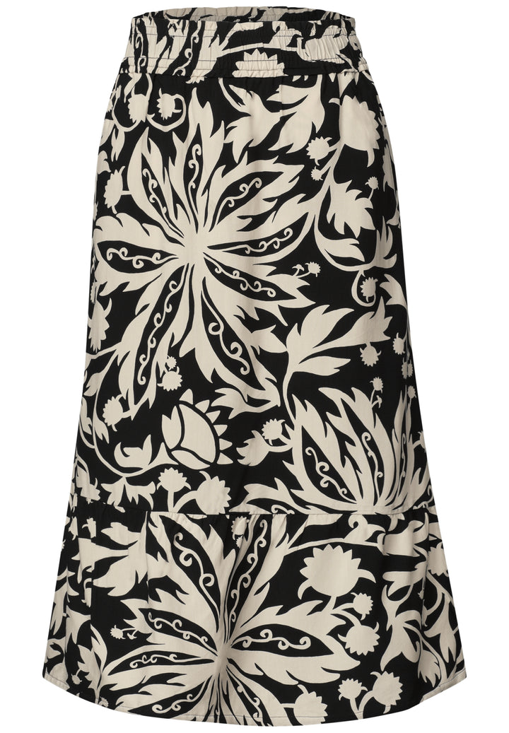 Midi Volant skirt_AOP, Black 20001 Bild 1