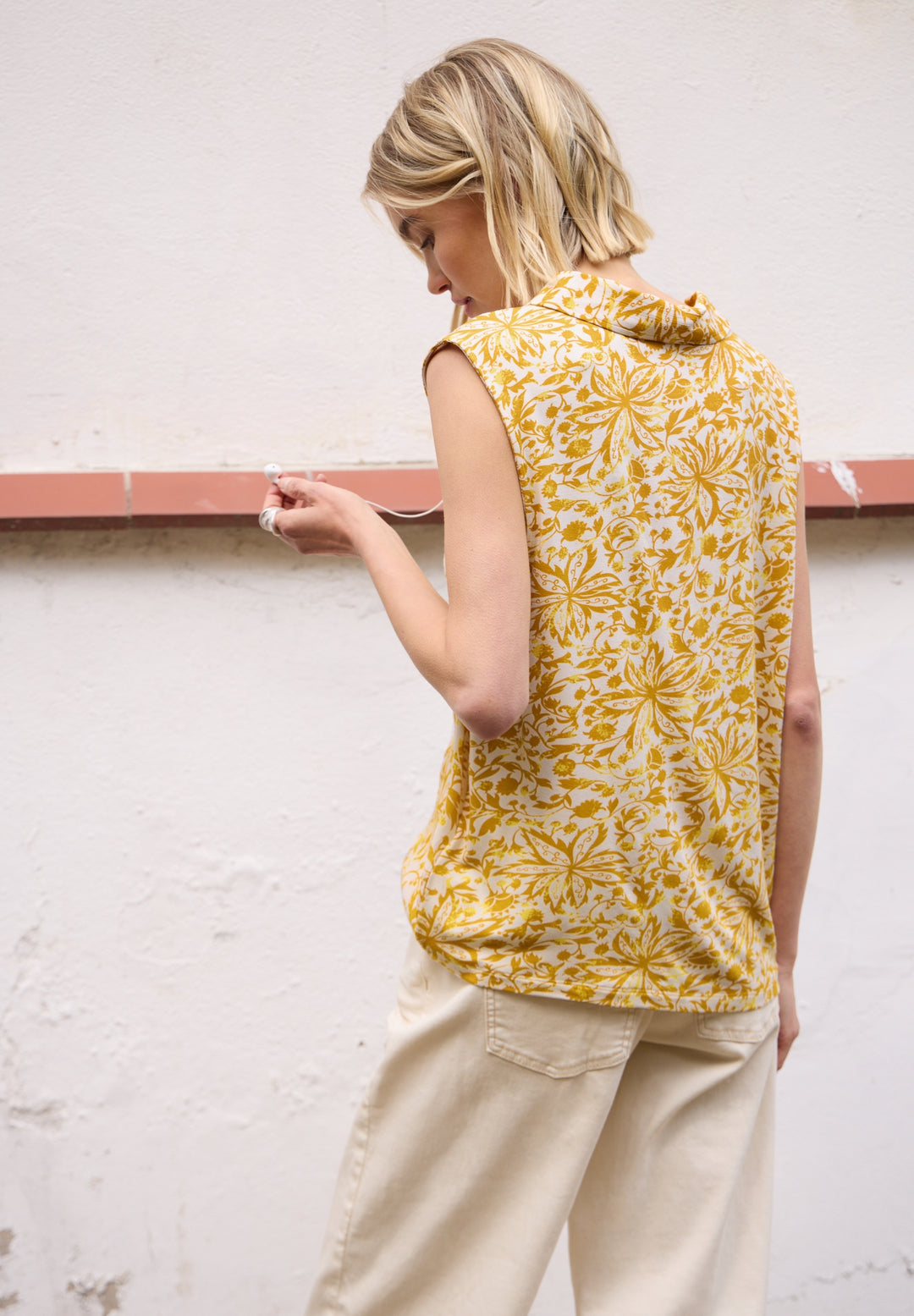 printed mat-mix top w.blouse c, earthy yellow 37844 Bild 4