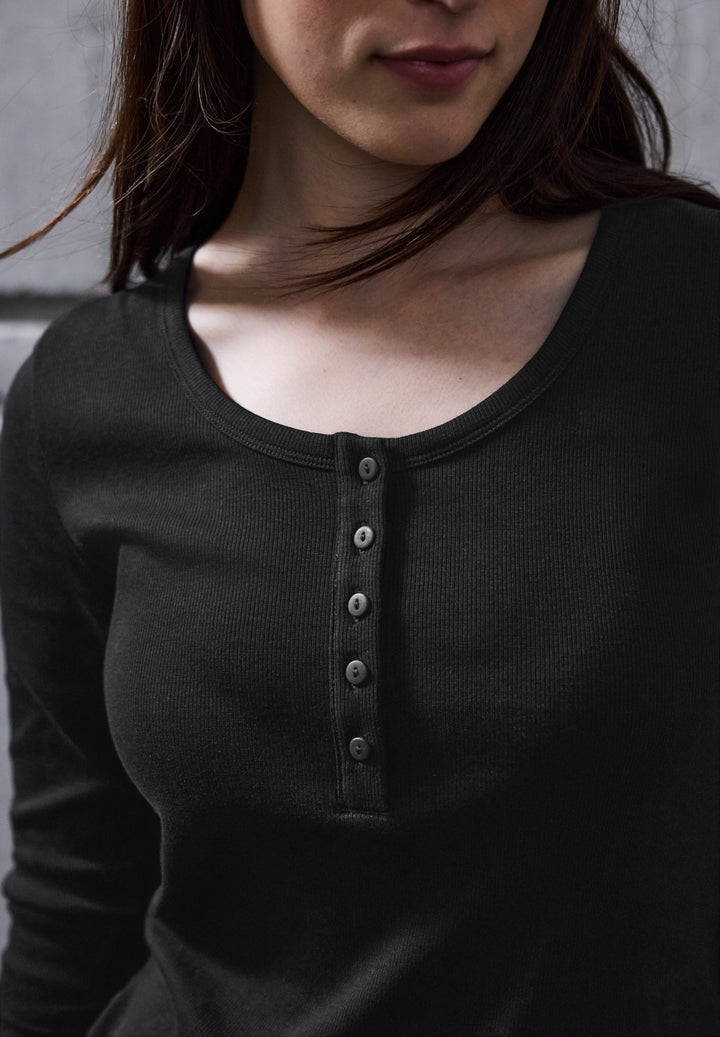 QR_Studio_basic rib shirt w.bu, Black 10001 Bild 6