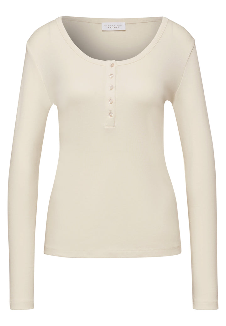 QR_Studio_basic rib shirt w.bu, soft beige 16351 Bild 1