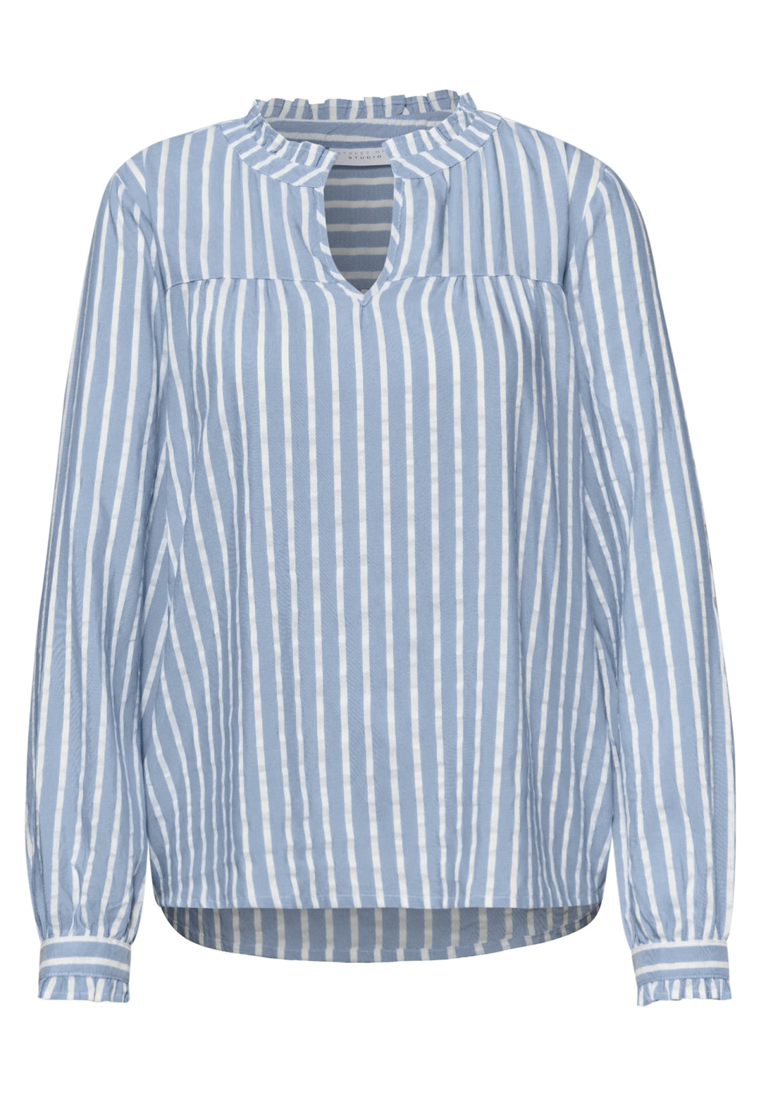 Seersucker striped tunic blous, original blue 22289 Bild 1