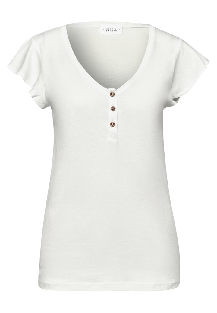 shirt w.button panel and volan, off white 10108 Bild 1