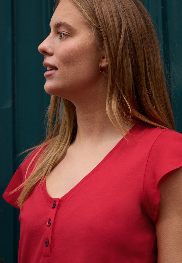 shirt w.button panel and volan, chili red 17288 Bild 7