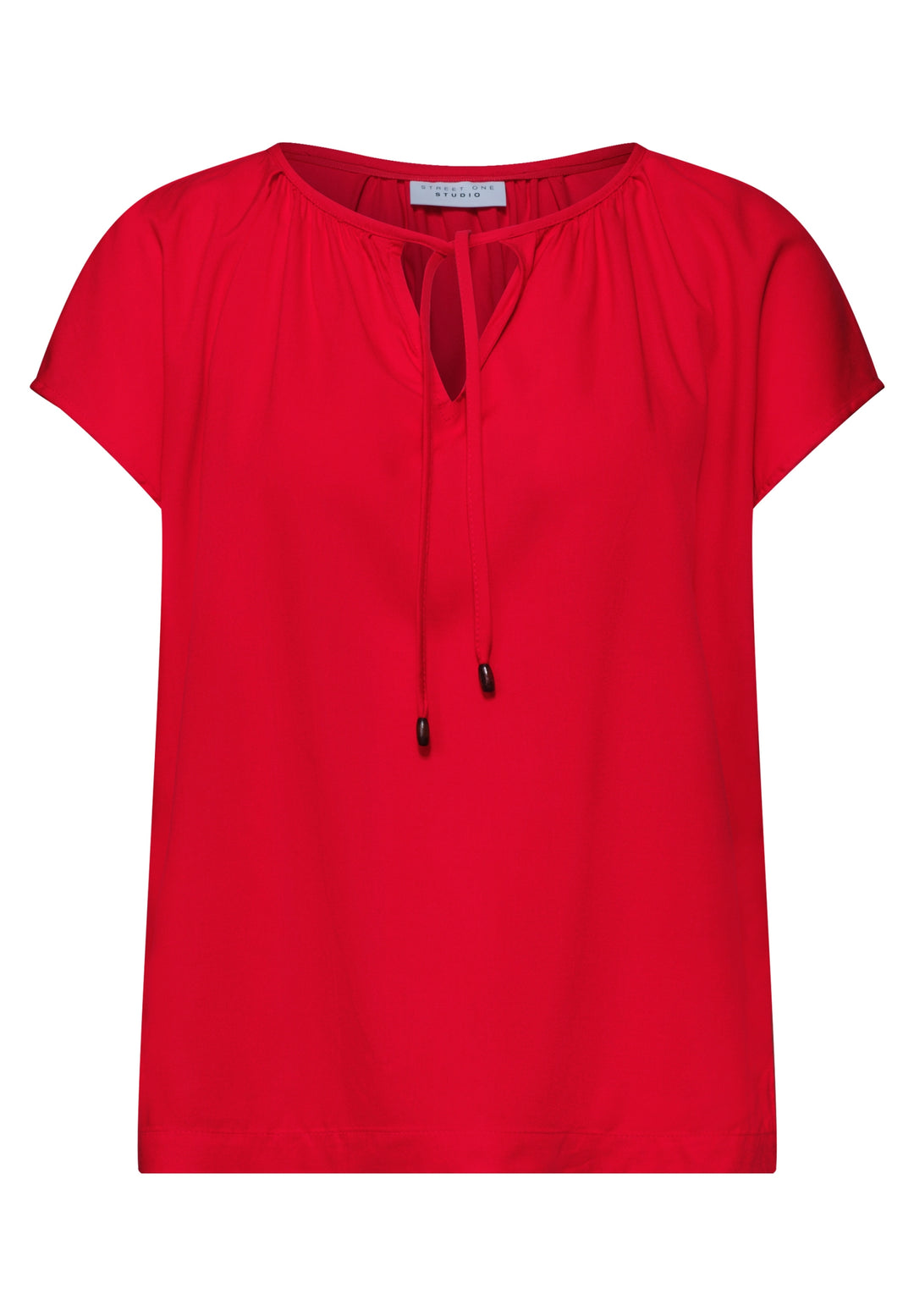 Shirtblouse w string detail UN, chili red 17288 Bild 1