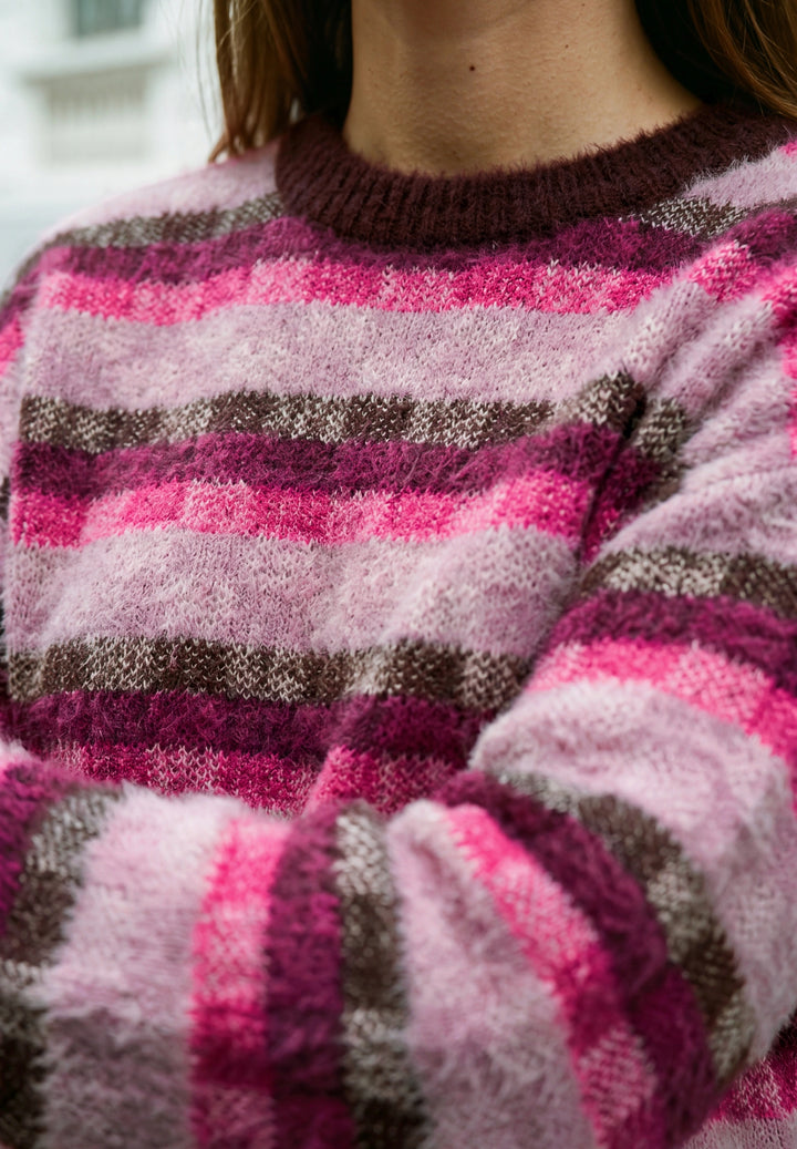 Stripe jacquard sweater, russet red 37857 Bild 6