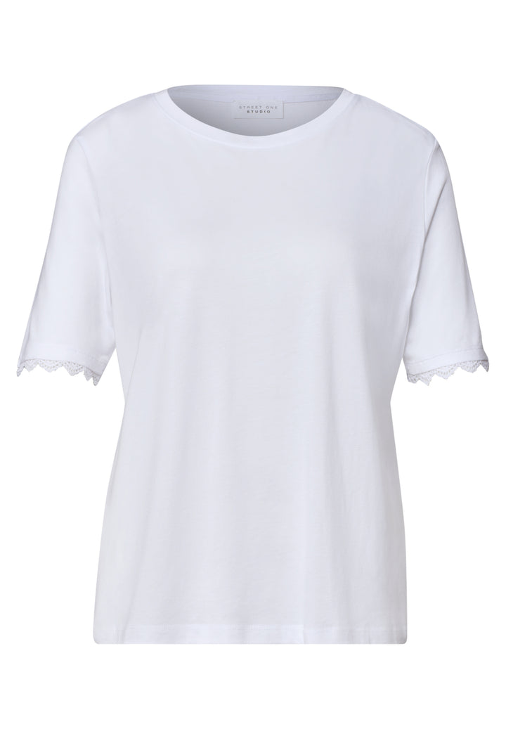 Studio_Basic shirt w.crochet c, White 10000 Bild 1