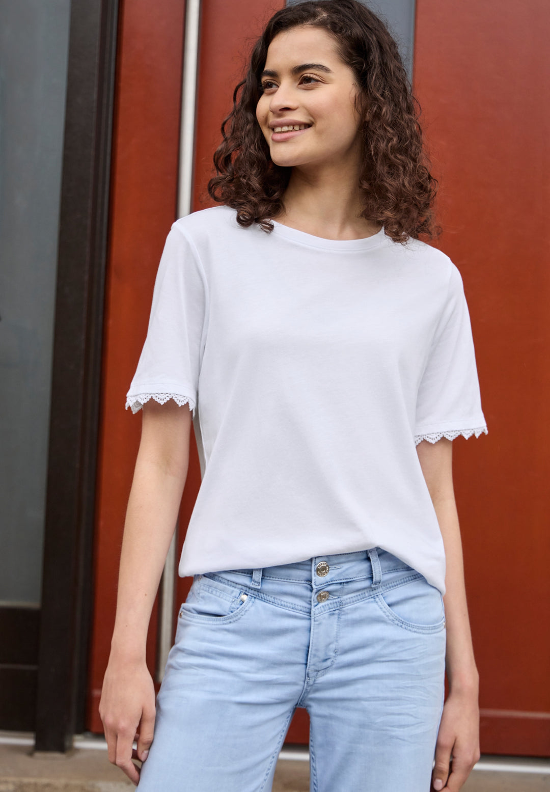 Studio_Basic shirt w.crochet c, White 10000 Bild 6