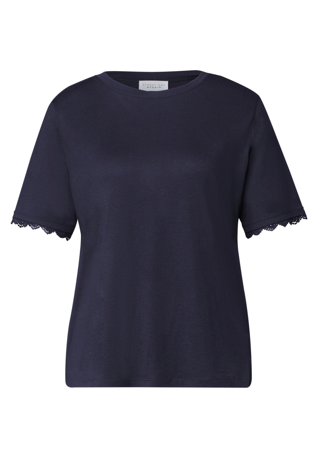 Studio_Basic shirt w.crochet c, maritime blue 17823 Bild 1