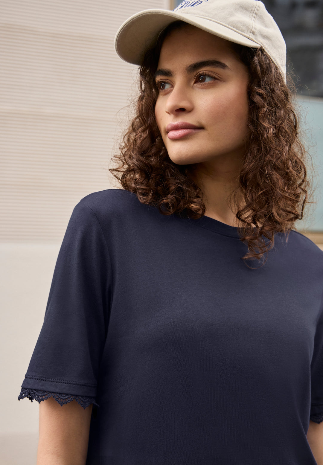 Studio_Basic shirt w.crochet c, maritime blue 17823 Bild 3