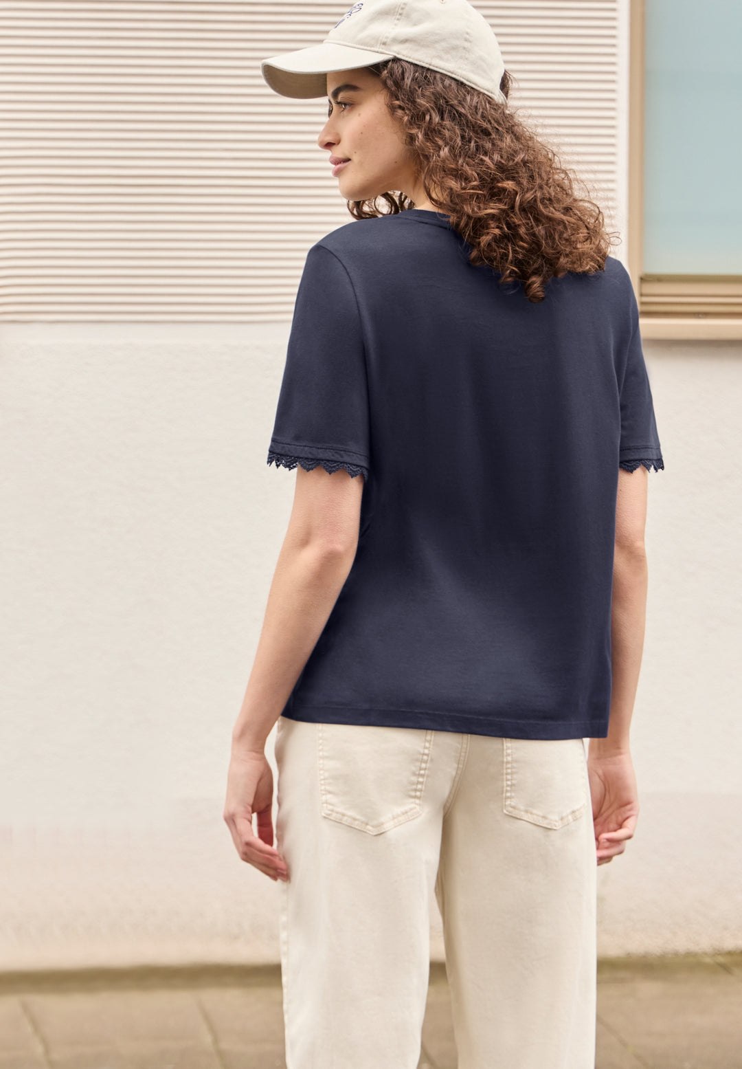 Studio_Basic shirt w.crochet c, maritime blue 17823 Bild 4