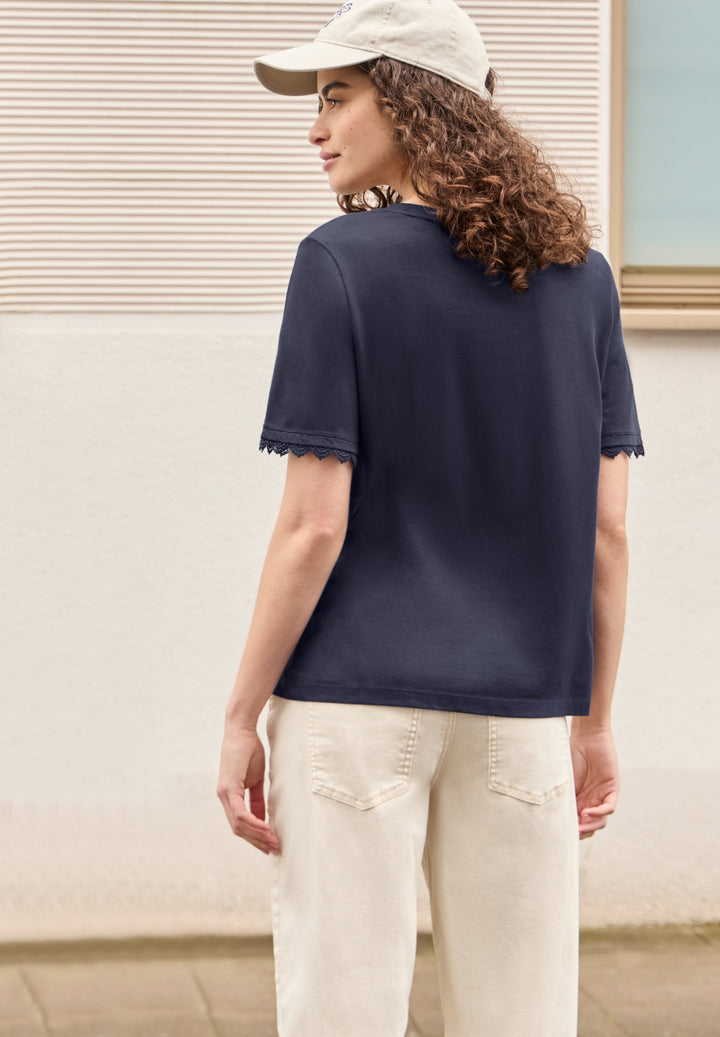 Studio_Basic shirt w.crochet c, maritime blue 17823 Bild 4