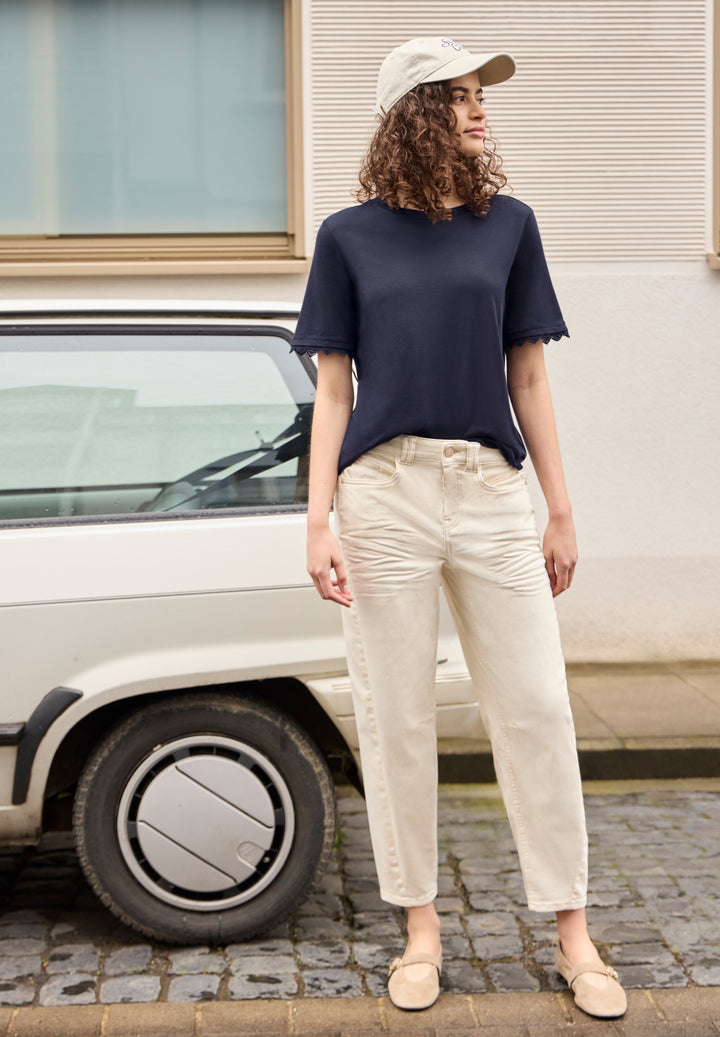 Studio_Basic shirt w.crochet c, maritime blue 17823 Bild 5