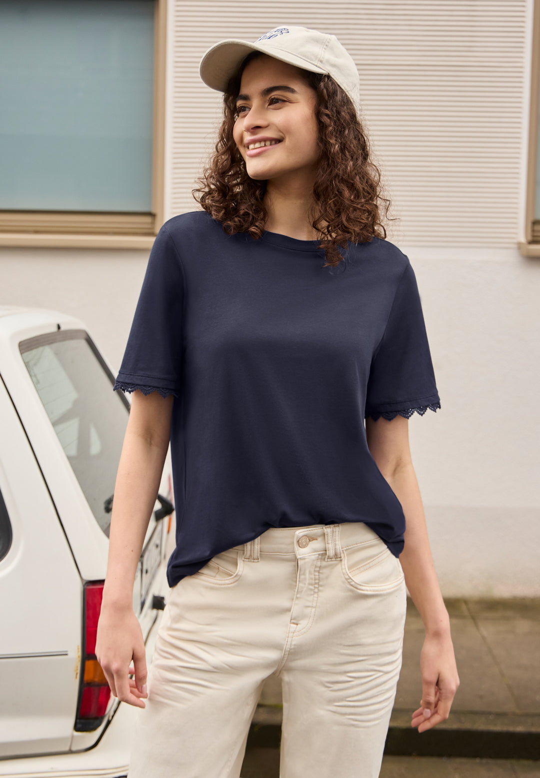 Studio_Basic shirt w.crochet c, maritime blue 17823 Bild 6