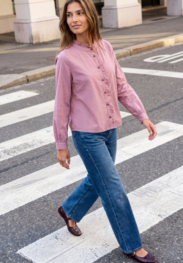 Studio_Buttoned corduroy Blous, pearly rose 17881 Bild 3