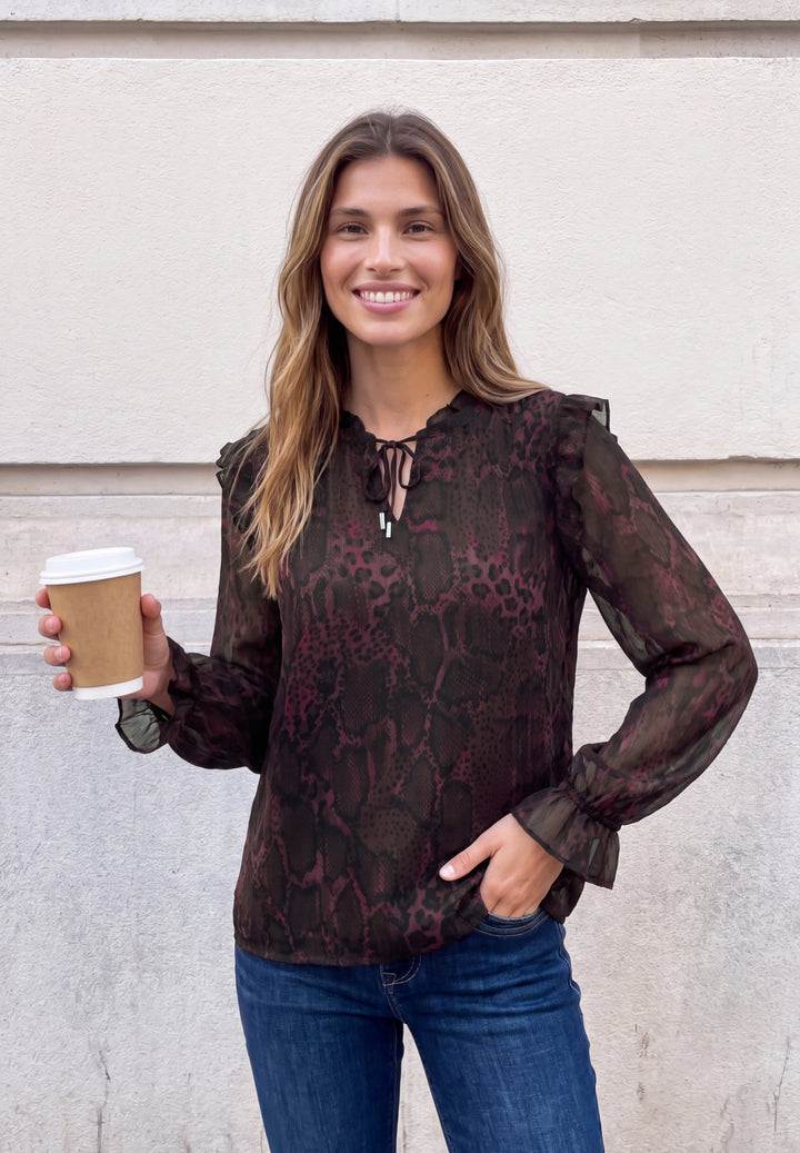 Studio_Chiffon tunic blouse w, russet red 37857 Bild 3