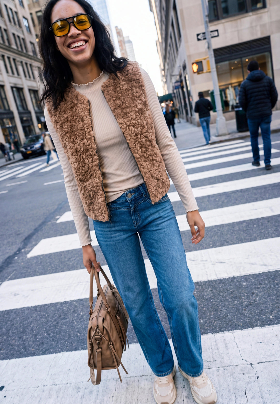 Studio Fake Fur Vest, Honey Brown 17562 Bild 5