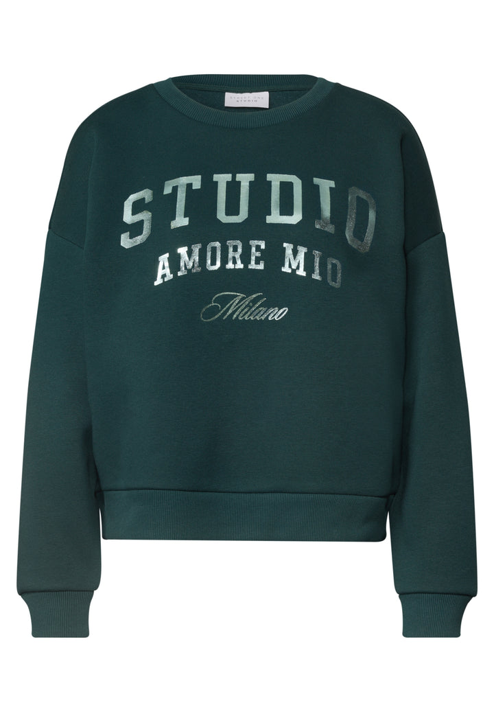 Studio Loose Fit Crewneck w. A, mossed green 28111 Bild 1