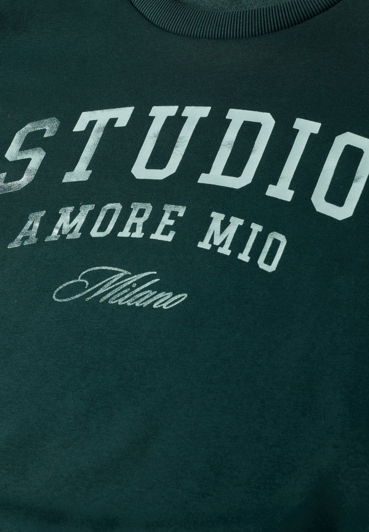 Studio Loose Fit Crewneck w. A, mossed green 28111 Bild 2