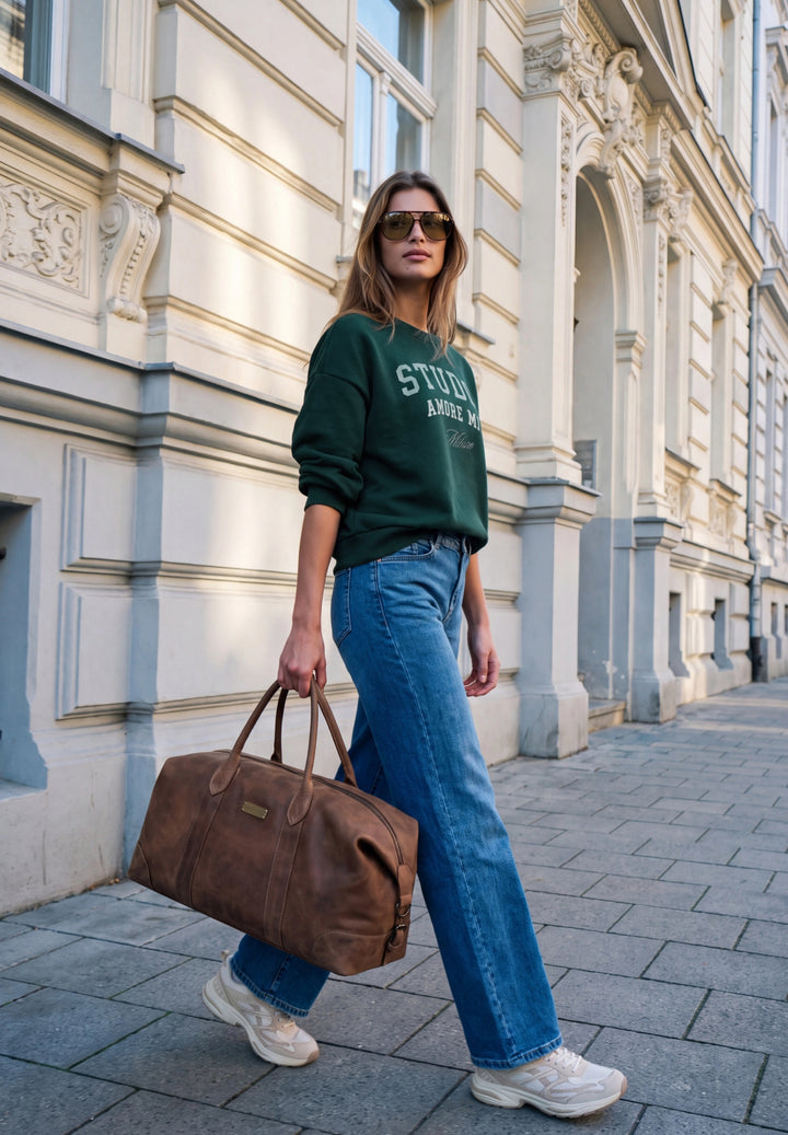 Studio Loose Fit Crewneck w. A, mossed green 28111 Bild 5