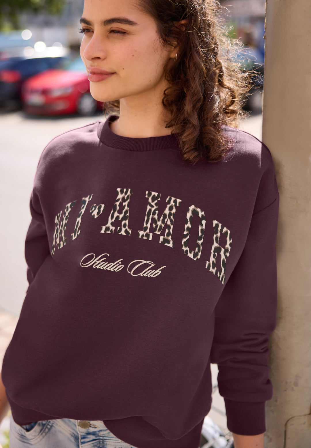 Studio Loose Fit Crewneck w. P, very berry 27464 Bild 3
