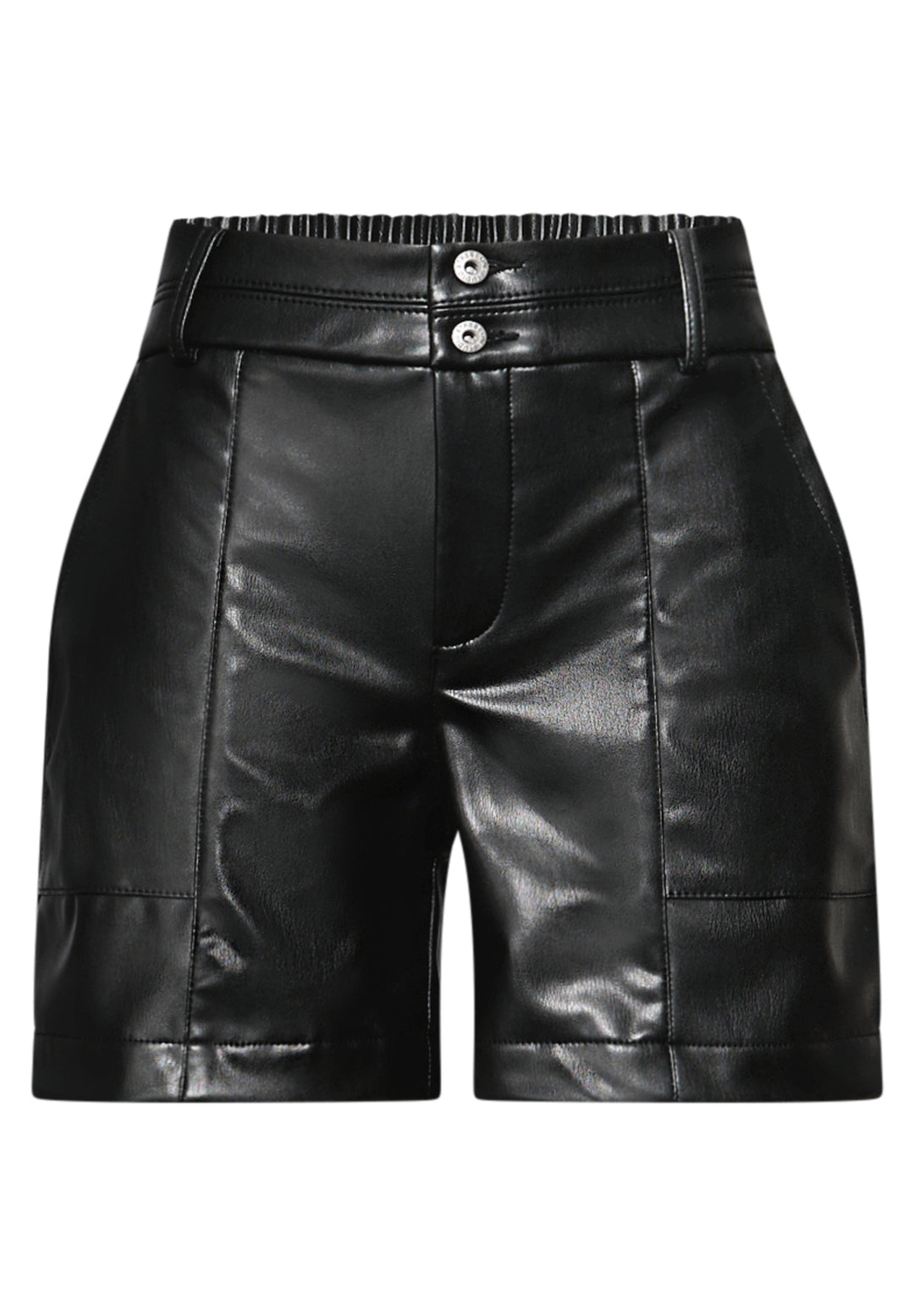Studio_PU Double Button Shorts, Black 10001 Bild 1