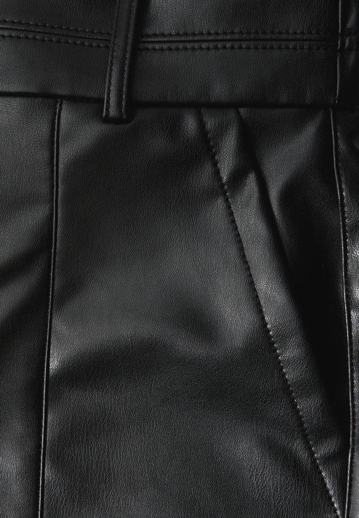 Studio_PU Double Button Shorts, Black 10001 Bild 2