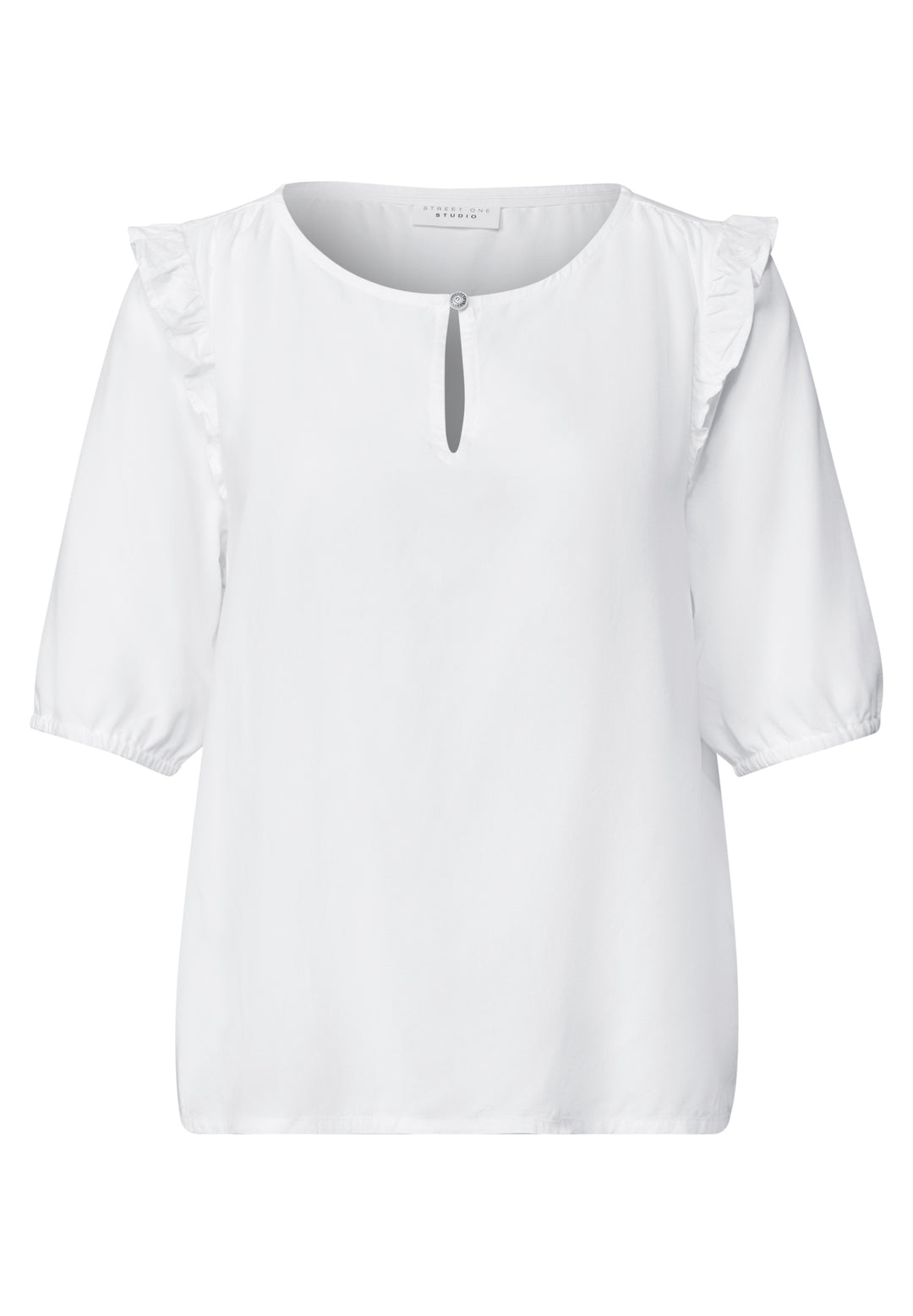 Studio_Roundneck blouse w vola, White 10000 Bild 1