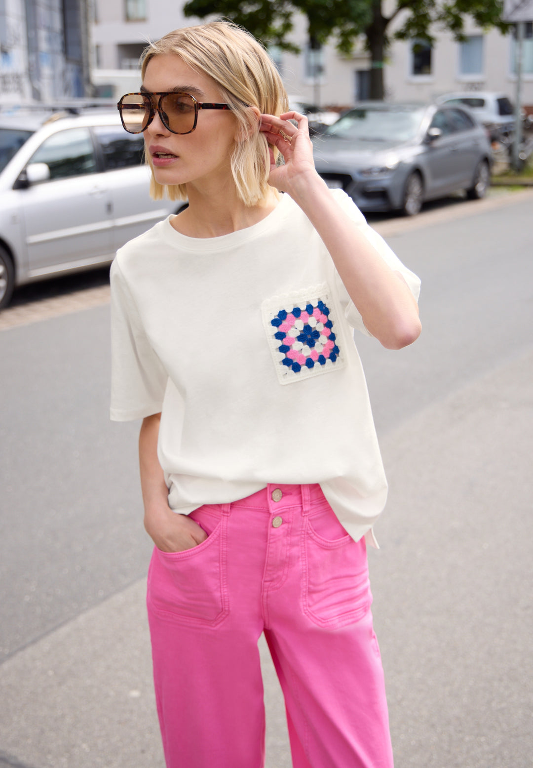 Studio_Shirt w.colorful croche, off white 10108 Bild 3