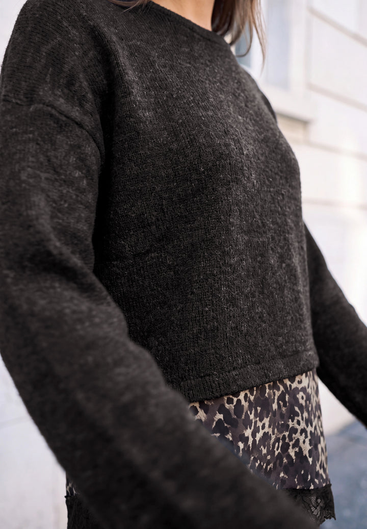 Studio_Shirt w.printed woven l, charred brown 37850 Bild 6