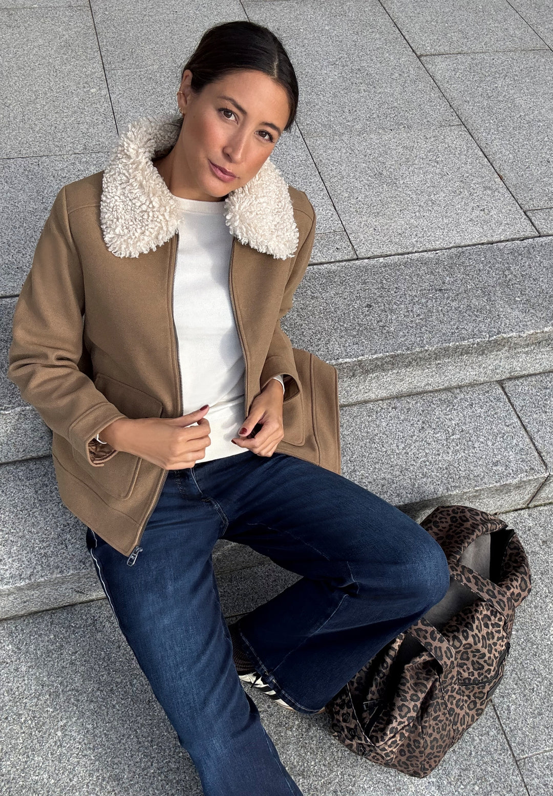Studio Short Fake Wool Jkt w., COOKIE BROWN 16919 Bild 7