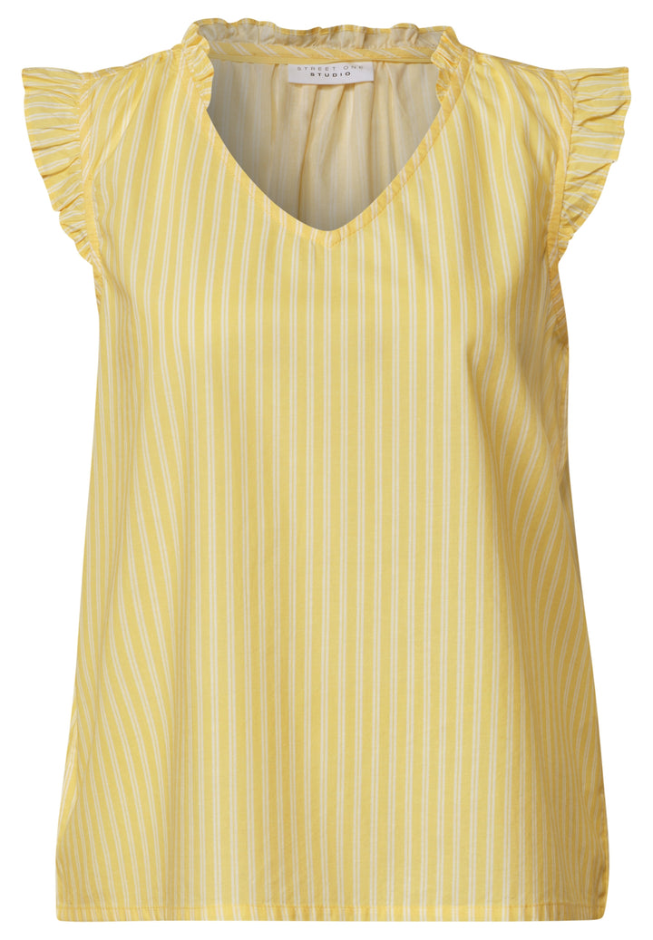 Studio_Striped V-neck blouse w, snap yellow 27739 Bild 1