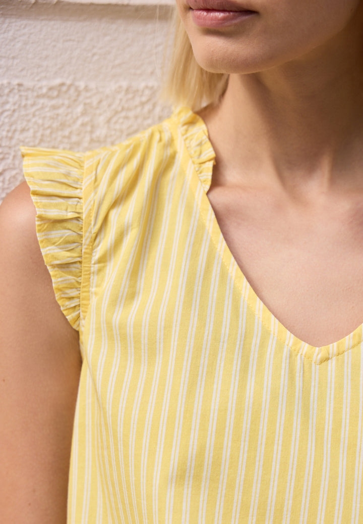 Studio_Striped V-neck blouse w, snap yellow 27739 Bild 6