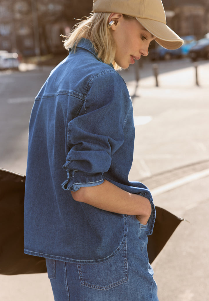 Studio Style Blouse,mid blue, mid blue authentic washed 17898 Bild 4