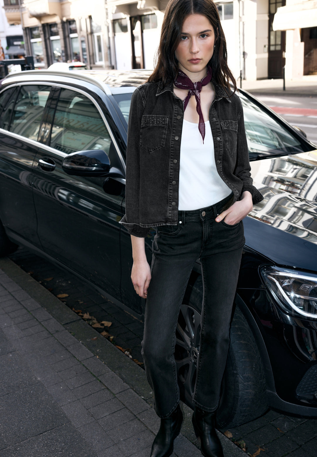 Studio Style,Overshirt,black w, Black Random Washed 17641 Bild 3