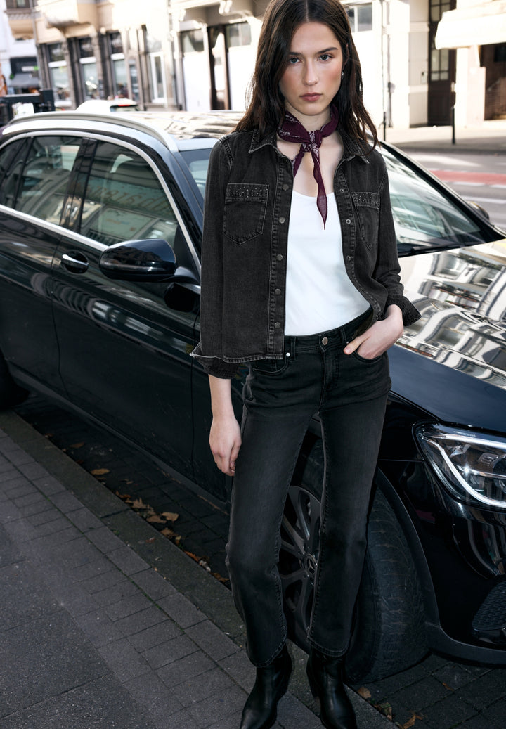 Studio Style,Overshirt,black w, Black Random Washed 17641 Bild 3