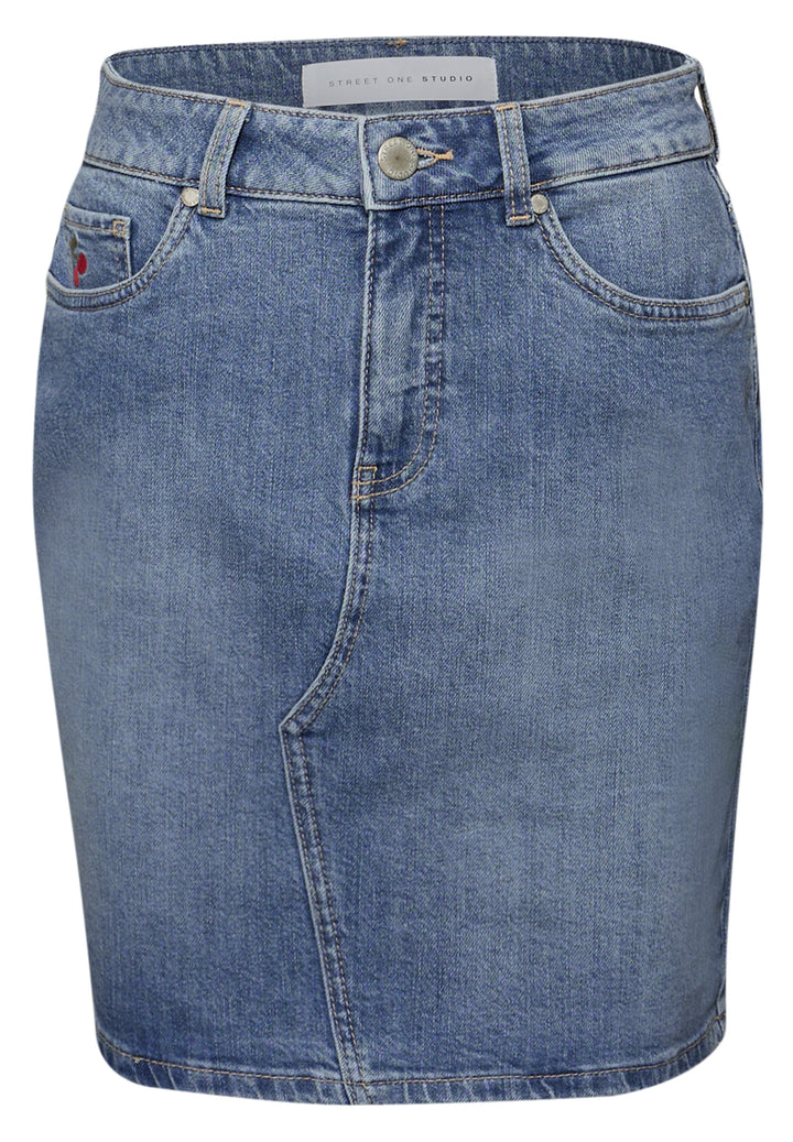 Studio Style Skirt,mini,hw,med, light mid blue washed 17899 Bild 1