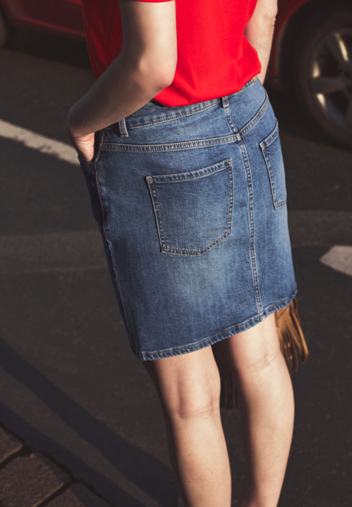 Studio Style Skirt,mini,hw,med, light mid blue washed 17899 Bild 4