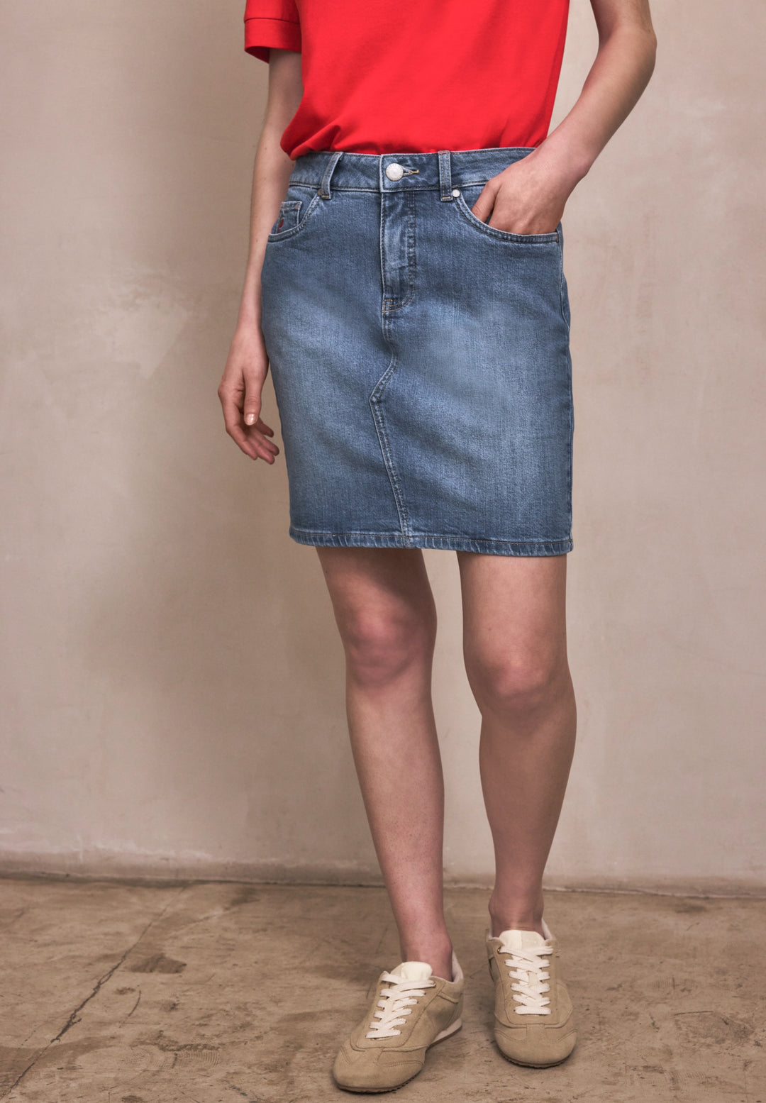 Studio Style Skirt,mini,hw,med, light mid blue washed 17899 Bild 7