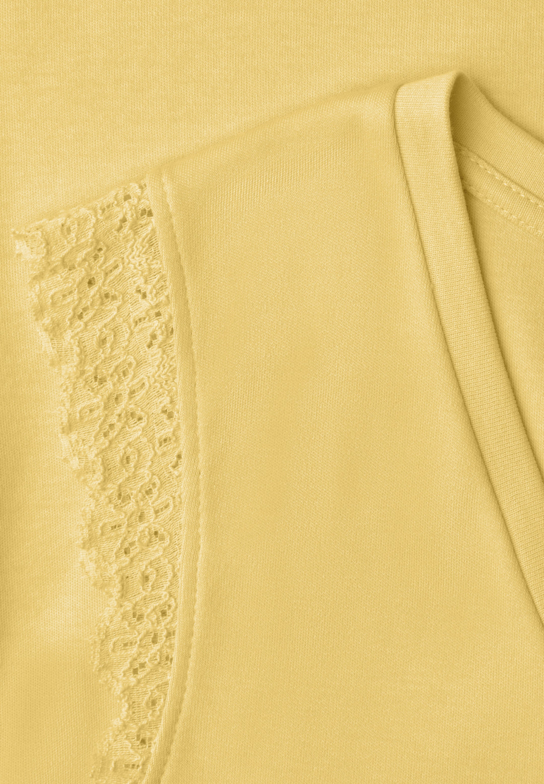 Studio_V-neck top w.lace frill, snap yellow 17739 Bild 2