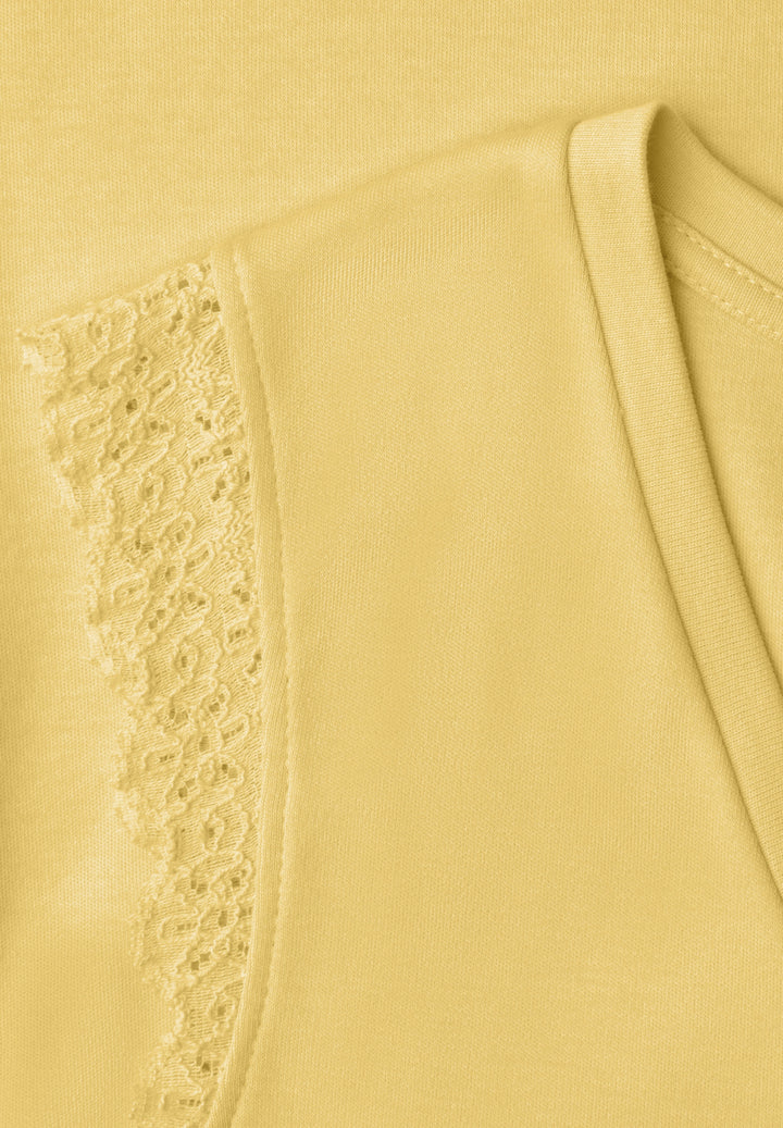 Studio_V-neck top w.lace frill, snap yellow 17739 Bild 2